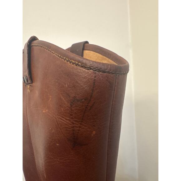 Born Brown Leather Knee High Heeled Boots Size 11 - Picture 11 of 12